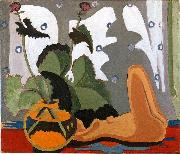 Ernst Ludwig Kirchner Stil-life with sculpture in front of a window